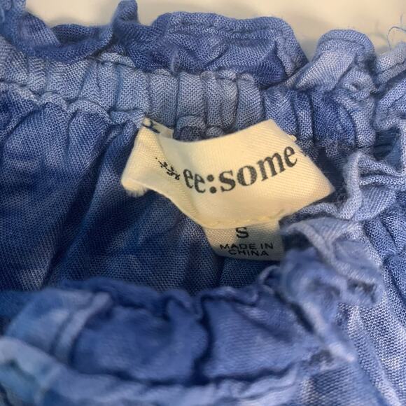 EE:Some Shirt Womens Small Peasant Boho Off Shoulder Tie-Dye Milkmaid Tie Dye - Picture 5 of 8